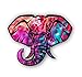 Vinyl Junkie Graphics Elephant Head Tie Dye Patterns Sticker (kalidescope)