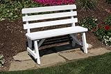 Outdoor 3 Foot Pine Picnic Table BACKED BENCH ONLY - PAINTED- Amish Made USA -Black