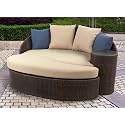 Caribbean Wicker Round Day Bed & Ottoman