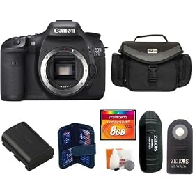 Canon EOS 7D SLR Digital Camera Body + 8 GB Master Kit, Includes: Canon EOS 7D SLR Digital Camera Kit + Large Vidpro Camera and Lens Case (Black), + Extra High Capacity Lithium-Ion Battery Pack, + Transcend 8 GB 133x CF Memory Card, + Card Reader, + Memory Card Case, + Zeikos Shutter Release, + Digi