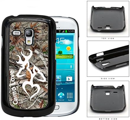 White Heart-shaped Deer Silhouette Hunting Camo Hard Plastic Snap On Cell Phone Case Samsung Galaxy S3 SIII Mini I8200