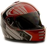 Youth Motorcycle Helmet Full Face DOT On Road Go Kart or Snowmobile Helmet Red, Small