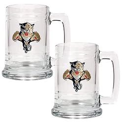 Florida Panthers NHL 2pc 15oz Glass Tankard Set- Primary Logo by Great American Products