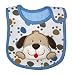 Baby Bib, "My Doggy" - Cotton, FULLY LINED INNER WATERPROOF LAYER, White, Blue & Brown