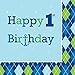 16-Count Paper Lunch Napkins, Ocean Preppy Boy Happy 1st Birthday