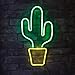 Isaac Jacobs 19â€ x 10â€ inch LED Neon Green Cactus with Yellow Planter Wall Sign for Cool Light, Wall Art, Bedroom Decorations, Home Accessories, Party, and Holiday DÃ©cor: Powered by USB Wire (Cactus)