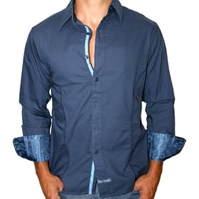 ENGLISH LAUNDRY The Cedar Room Mens Long Sleeve Button Down Dress Shirt Navy