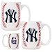 New York Yankees MLB 2pc Ceramic Gameball Mug Set - Primary Logo