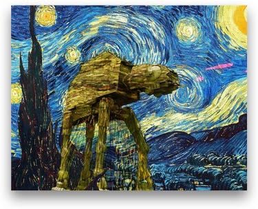Awesome AT-AT Starry Night Print Poster 11x8.5