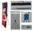 Tektrum 24"X63" Tripod X Banner Stand (Single-Piece Design) For Trade Show/Store Display