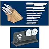 Rada Cutlery Knife Block Set with Knife Sharpener, Colossal Oak Block Gift Set, Solid Cast... by Rada Manufacturing