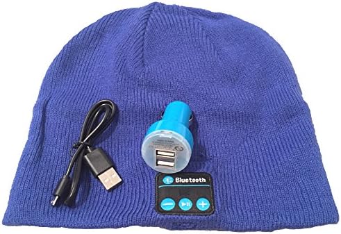 Bluetooth Beanie Washable Hat Knit Music Cap with Speakers &amp; Mic Hands Free Wireless Bluetooth Headphones Headsets for Running Skiing Skating Hiking,Gifts Winter Comfy Royal Blue