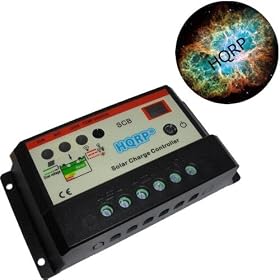 HQRP 10A Solar Panel Power Battery Charge Controller / Regulator 12V / 24V 10 Amp 150W with PWM Charge mode (SOC) plus HQRP Coaster