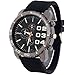 2013newestseller 1pcs Black Casual Mens Womens 3 Eyes Big Dial Quartz Wrist Watches