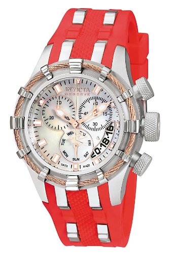 Invicta Women's 6943 Reserve Collection Bolt Chronograph Red Polyurethane Watch