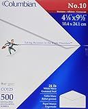 Columbian #10 Envelopes, Gummed Seal, Executive Business, 4-1/8 x 9-1/2 Inch, White, 500 Per Box (CO125)
