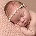 DZT1968® Baby Girl Narrow Headband Head Wrap Hair Band Headwear With Pearl Rhinestone Flower (A)