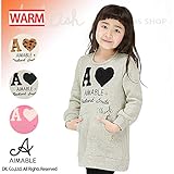 (エマーブル) AIMABLE裏毛起毛ロゴ長袖ワンピース/冬 120 グレー