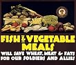 Fish and Vegetable Meals War I Poster Photograph - Beautiful 16"x20" Photographic Print from the Library of Congress Collection