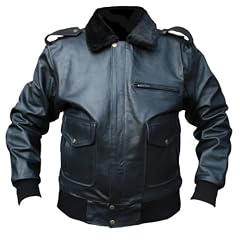 Lederjacke Motorradjacke Bomberjacke Rockerjacke Fliegerjacke Schwarz, Herrengr��e:58