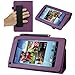 Evecase SlimBook Leather HandStrap Folio Stand Case Cover for Hisense Sero 7 LT (Lite) - 7'' Android Tablet - Purple