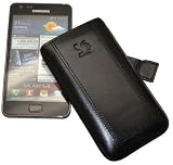 Produkt-Bild: Suncase Ledertasche (Lasche mit R&uuml;ckzugfunktion) f&uuml;r Samsung Galaxy S II (i9100) S2 schwarz