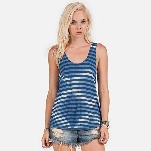 Volcom Junior's Ramble On Striped Tank, Vintage Navy, Large