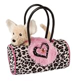 Plush Chihuahua Pink Leopard Bag 7\