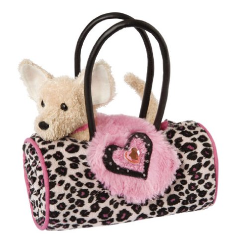 Plush Chihuahua Pink Leopard Bag 7\
