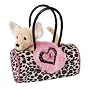 Plush Chihuahua Pink Leopard Bag 7"