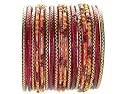 Beachcombers! Ethnic Glass Indian Wedding Bridal Bollywood Bangles Belly Dance Bracelets Set Gold Burgundy