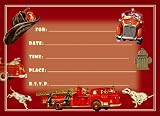 Dolce Mia Firefighter Birthday Party Invitations Party Pack - 8 cards