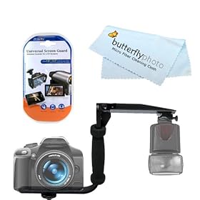 Rotating Flash Bracket Grip For Nikon D5100 D200 D100 D700 D70S D80 D70 D50 D5000 D3000 D300S D90 D40 D40X D60 D3 D2H D3X D700 D300 +FREE LCD SCREEN PROTECTORS