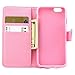 Vogue 4014078 Synthetic Leather Flip Case with Wallet Card Slots and All-around TPU Inner, Magnetic Skin Cover for iPhone 6S - Never Stop Dreaming