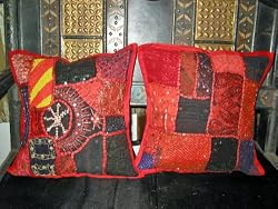Gift for Mom-2 Red Zordozi Sari Toss Pillow Cushion Covers Free Shipping