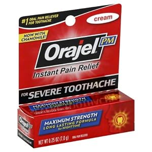 Orajel Oral Pain Reliever, Maximum Strength, for Severe Toothache, Cream 0.25 oz (7 g)