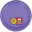 Amscan Amscan New Purple Big Party Pack 9"  Dinner Plates (50 Count), 1, purple