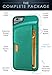 Smartish iPhone 5/5s/SE (2016) Wallet Case - Q Card Case for iPhone 5/5s/SE (2016) [Protective Slim Cover] [Silk] - Green Fabric