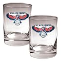 NIB Atlanta Hawks NBA 2pc Rocks Glass Cup Set