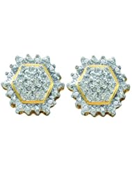 0.09CTW DIAMOND STOP SIGN EARRINGS