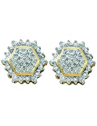 0.09CTW DIAMOND STOP SIGN EARRINGS