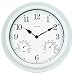 Chaney Instrument 16-Inch White Metal Clock/Thermometer/Hygrometer