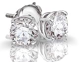 14K White Gold 1.25 ctw Diamond Stud Earrings