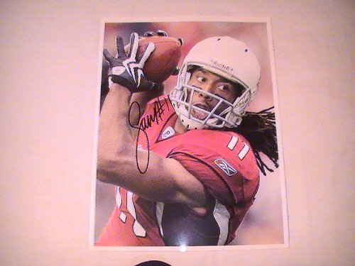 LARRY FITZGERALD SIGNED AUTOGRAPHED 8/10 PHOTO ARIZONA CARDNIALS COA + HOLOGRAM