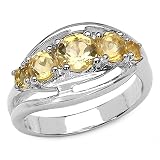 1.25 Carat Genuine Citrine Sterling Silver Ring