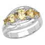 1.25 Carat Genuine Citrine Sterling Silver Ring