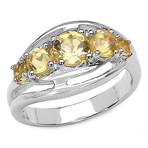 Buy 1.25 Carat Genuine Citrine Sterling Silver Ring by JewelzDirect
