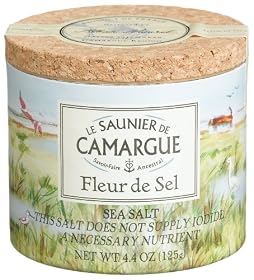 Le Saunier De Camargue Fleur De Sel Sea Salt, 4.4-Ounce Canisters (Pack of 3)