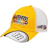 Checkered Flag Kyle Busch M&M Old School Team Mesh Back Adjustable Hat – Yellow-White