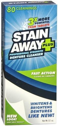 StainAway Plus Powered Professional Strength Denture Cleanser 8.1 fl oz (Pack of 2)